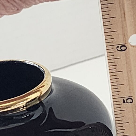 B H Geschenke German Vases Art Pottery Signed Floral Trees Gold Trim Set of 2 - Picture 9 of 13